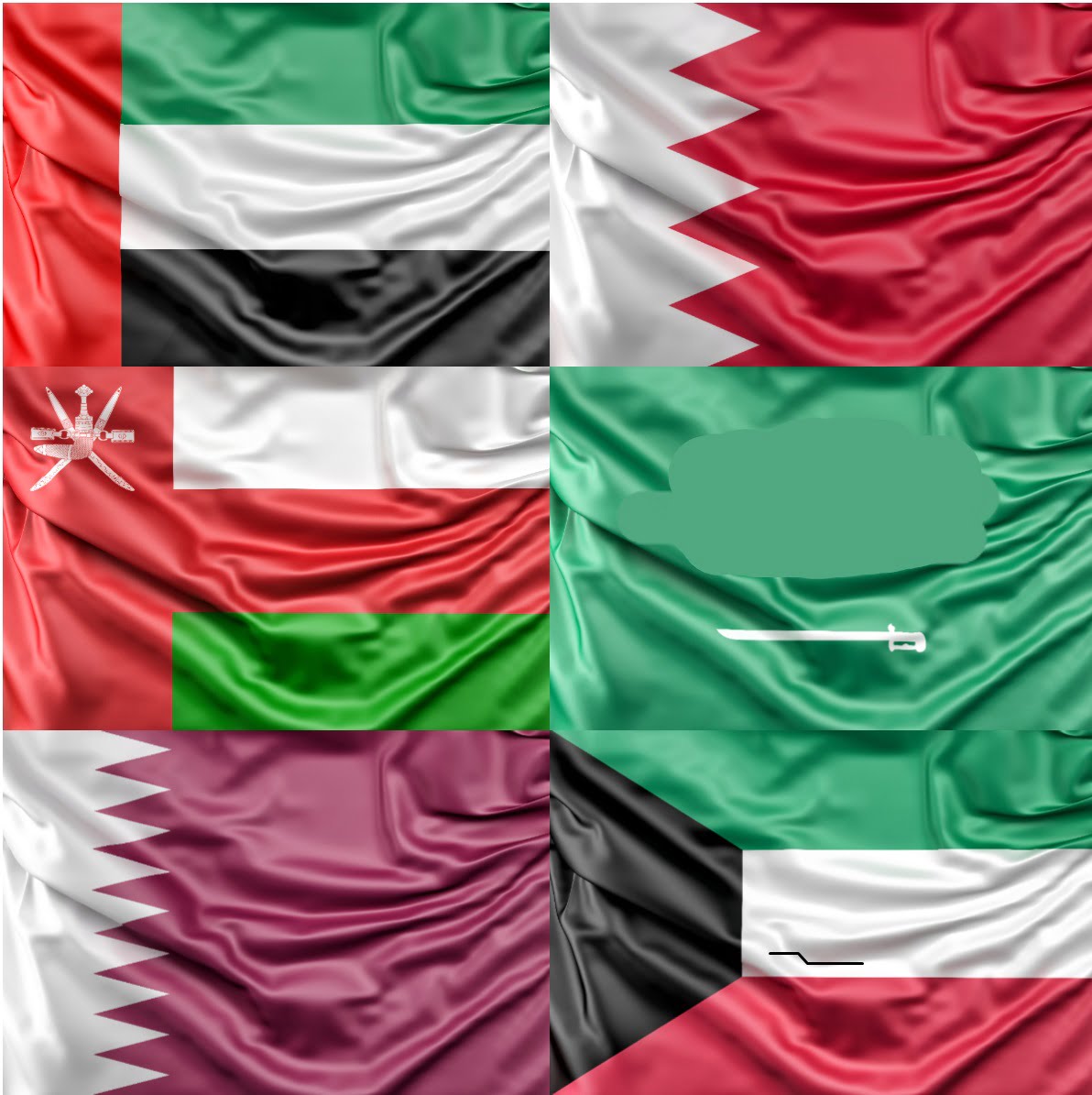 Drapeaux des pays du Golfe