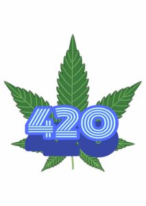le chiffre 420 sur Feuille cannabis