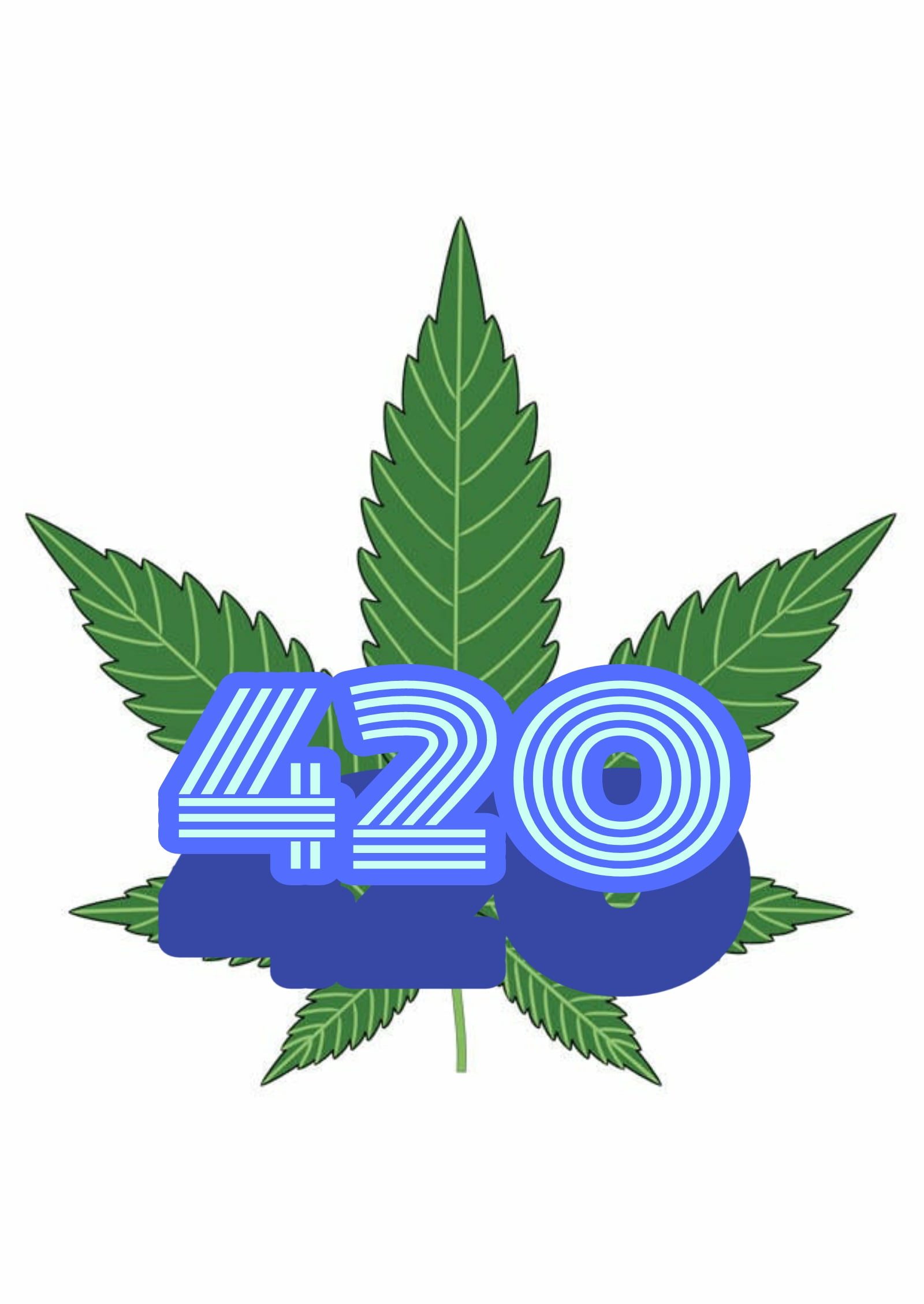 le chiffre 420 sur Feuille cannabis