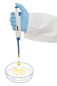 Goutte Huile de THC versée par pipette