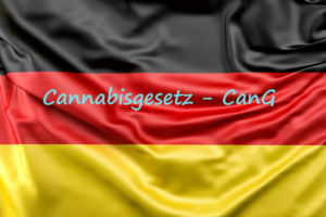 Drapeau allemand écris dessus CanG La Révolution du Cannabis en Allemagne, Drapeau allemand écris dessus Cannabisgesetz CanG