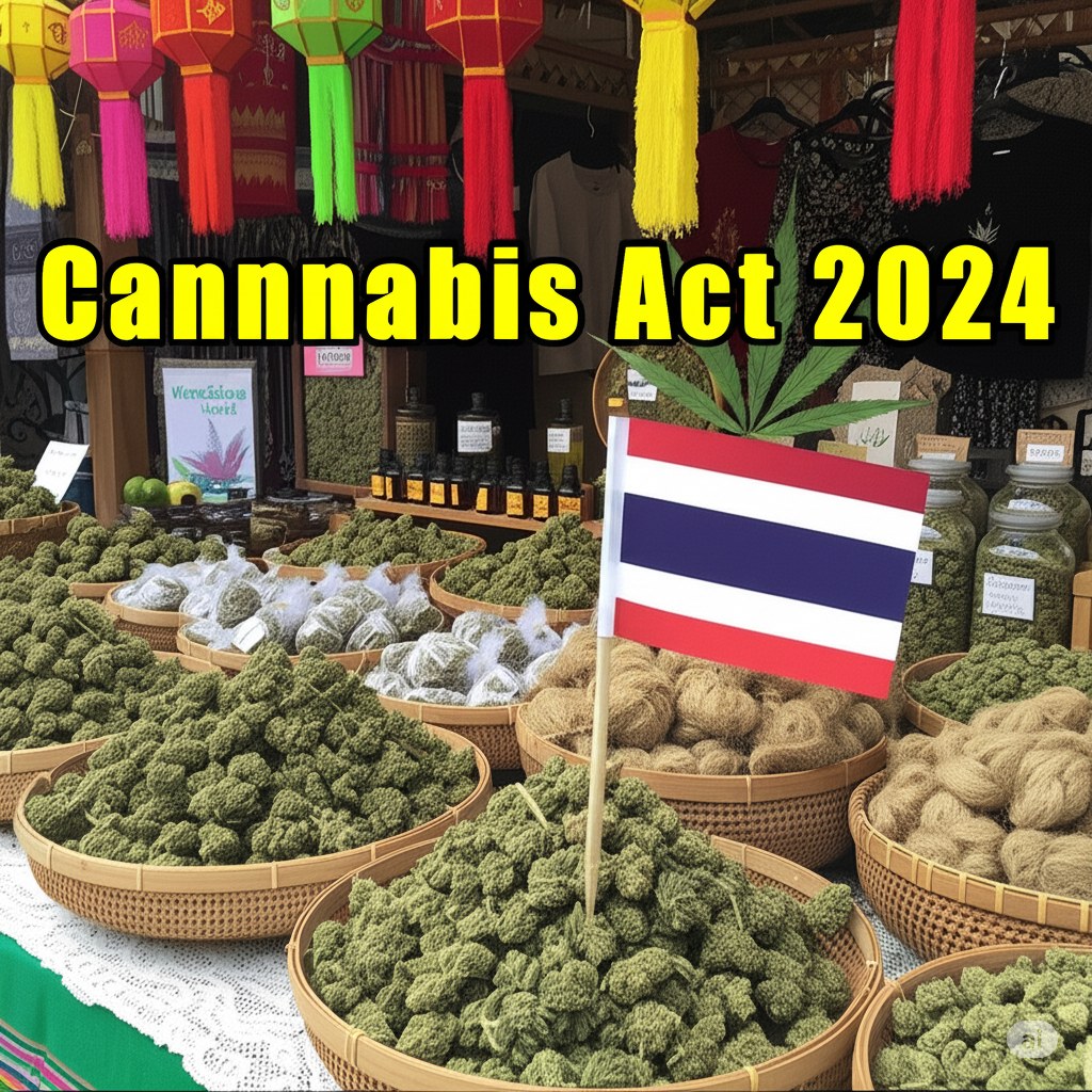 Image Cannabis Act 2024 avec in drapeau thaïlandais